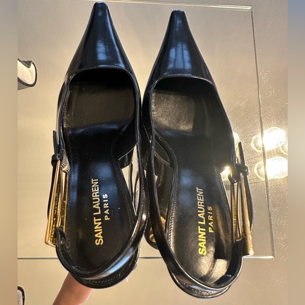 Saint Laurent “Lee” slingback buckle leather pumps Size 40.5 - Picture 5 of 9
